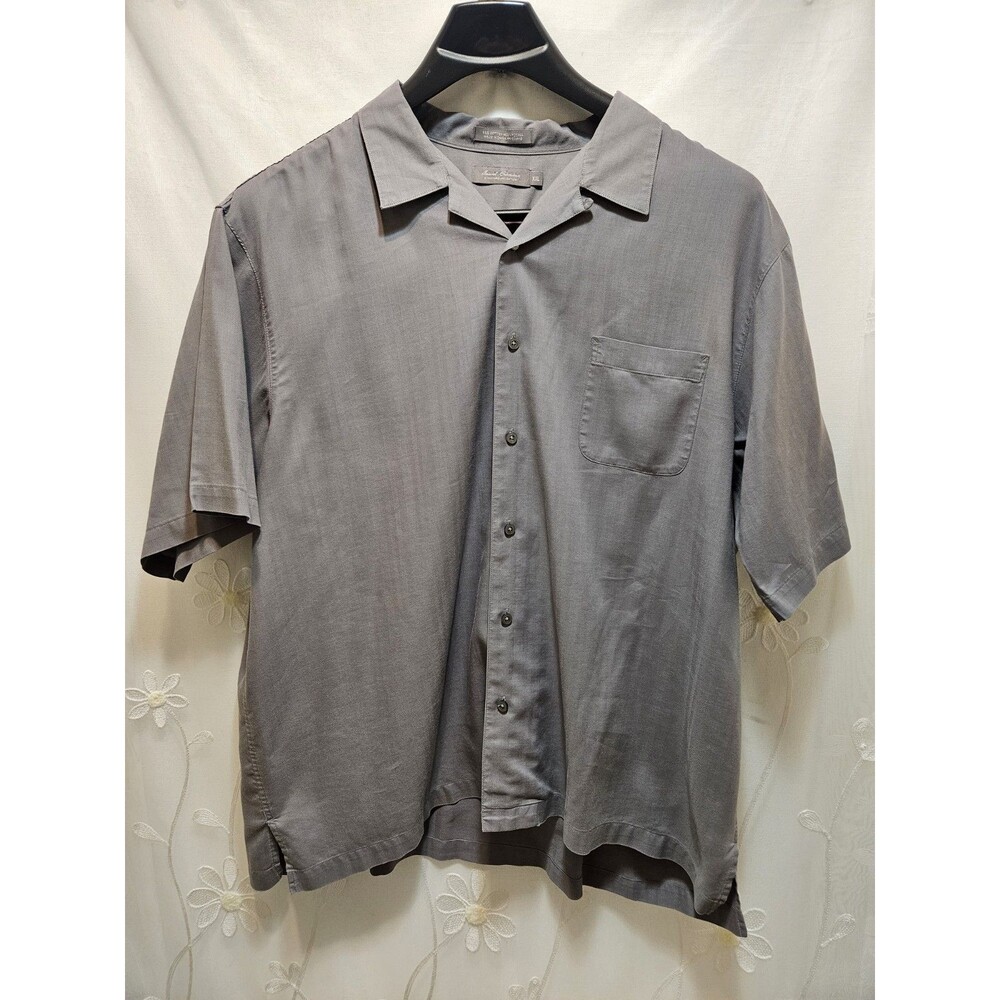 Daniel Cremieux Mens XXL Gray Top Work Utility Casual Solid Button Front Plain